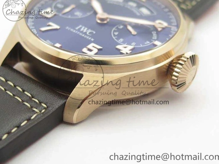 MIROTIME 0302 Big Pilot Real PR IW502701 RG YLF 1:1 Best Edition Blue Dial On Calfskin Strap A Classic 7225